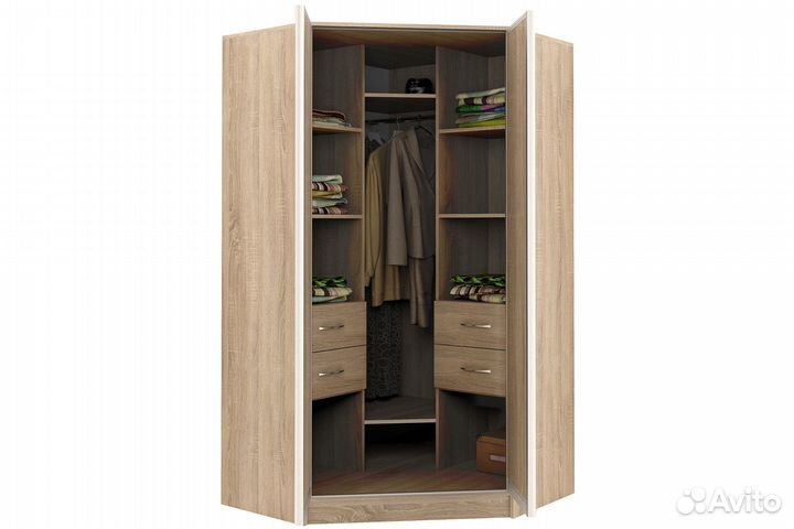 Шкаф угловой двустворчатый 