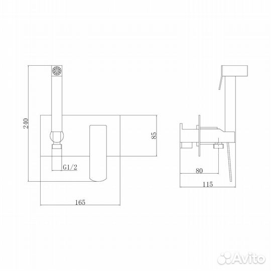 Гигиенический душ со смесителем Haiba HB55548-7