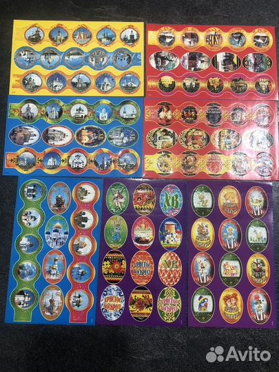 Наклейки цветы пасха насекомые фрукты