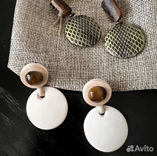 Серьги из натуральных материалов