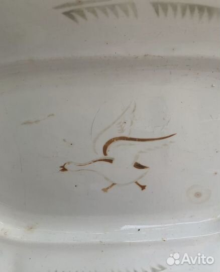 Тарелка с Гусем довоенное Конаково Ефимов