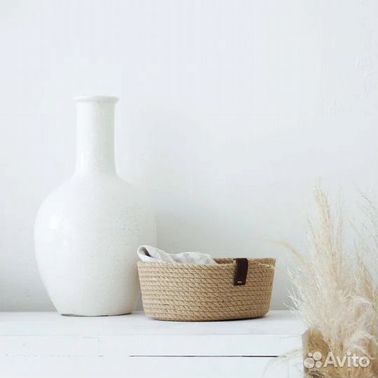 Набор плетеных корзин для хранения без крышки