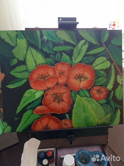 Картина нарисованная акрилом