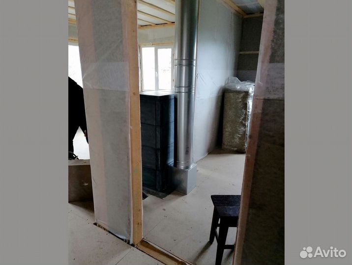 Печь камин из вулканического камня