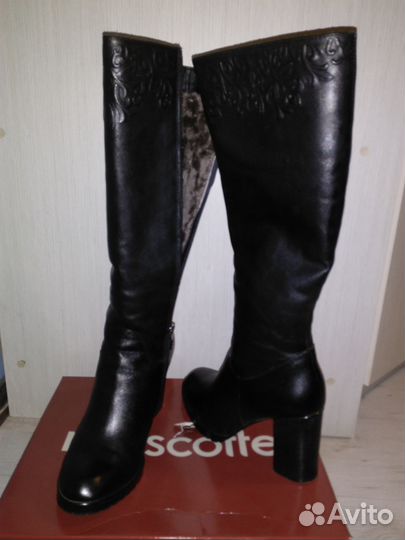 Сапоги зимние черные 38 натуральная кожа