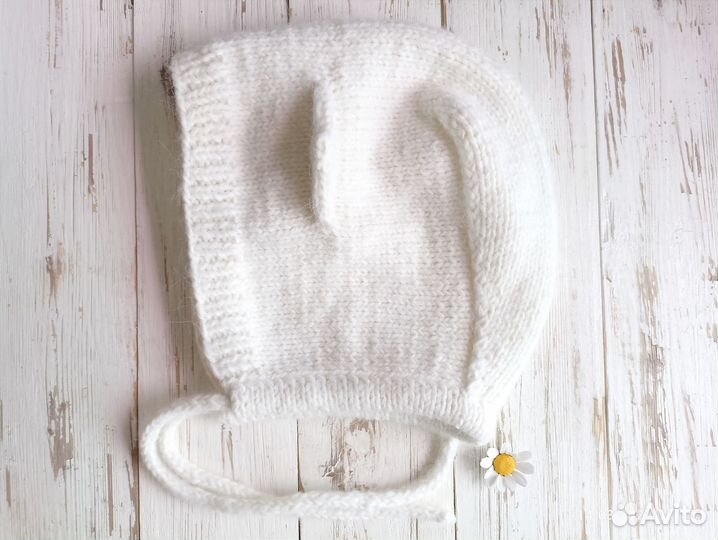 Шапка женская вязаная на весну, шапка с ушками