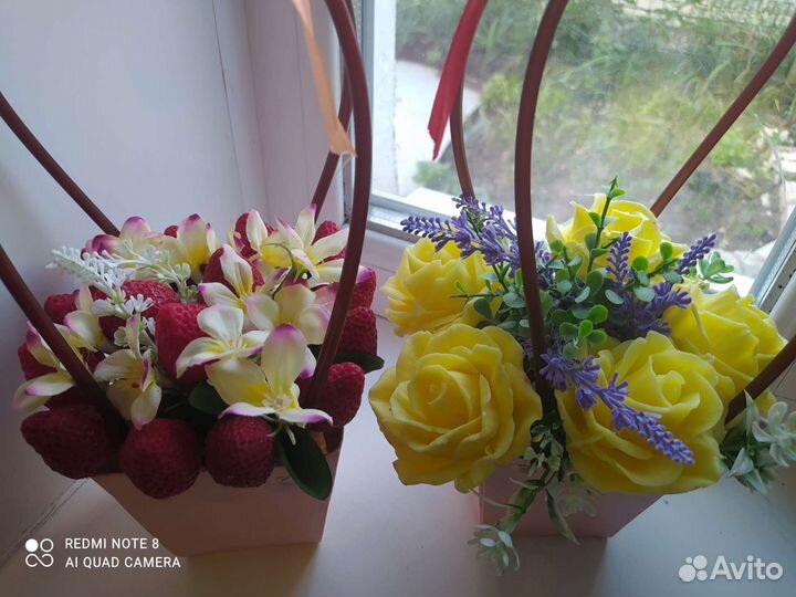 Букеты из мыла и пенных роз