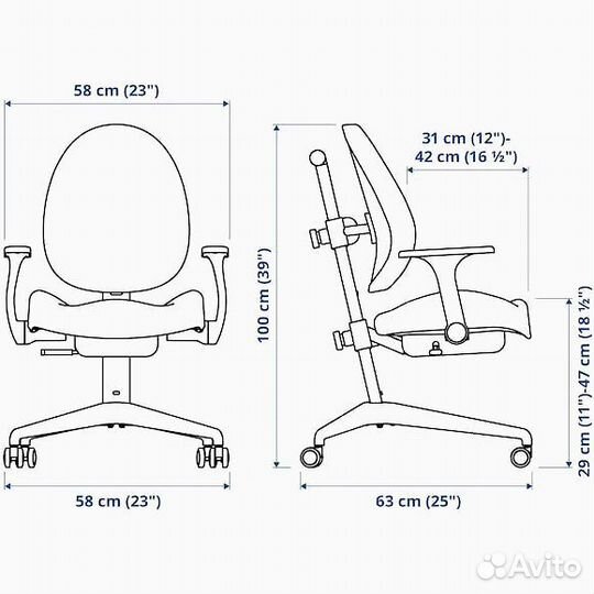 Детский офисный стул gunrik (гунрик) икеа IKEA