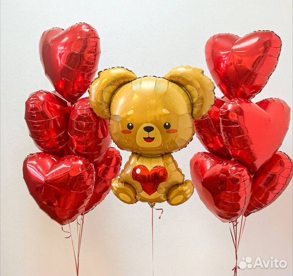 Сердца фольга с гелием