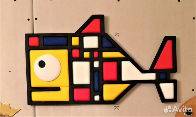 Интерьер. Декоративные изделия. Рыба-Мондрианка