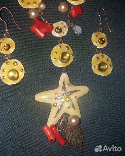 Колье,серьги, бижутерия, винтаж