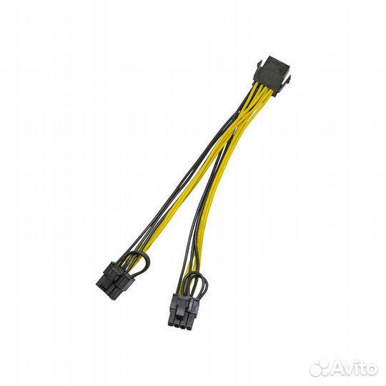 Переходник c 8 pin на 2 по 6+2 на видеокарту 30 cм