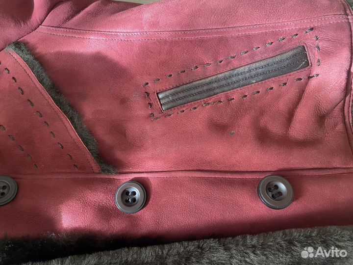 Дубленка натуральная женская 42 44 с капюшоном