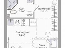 1-к. квартира, 21 м², 1/4 эт.