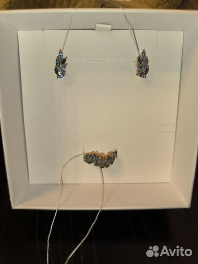 Серьги с сапфирами и бриллиантами