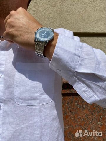 Мужская рубашка белая летняя лен объявление продам