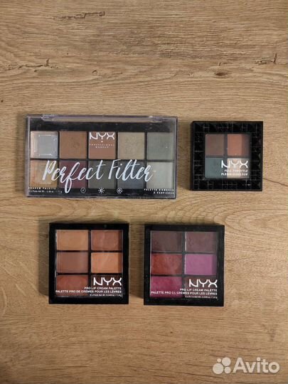 Палетки теней и помад Nyx