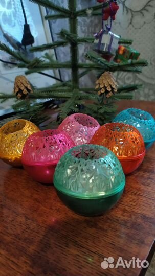 Елочные игрушки СССР шар зеркальный ажурный