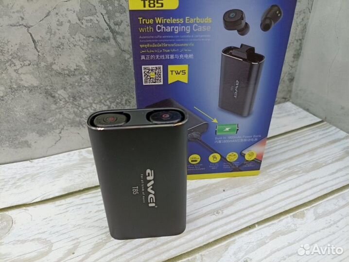 Беспроводные наушники Awei T85 + кейс Powerbank