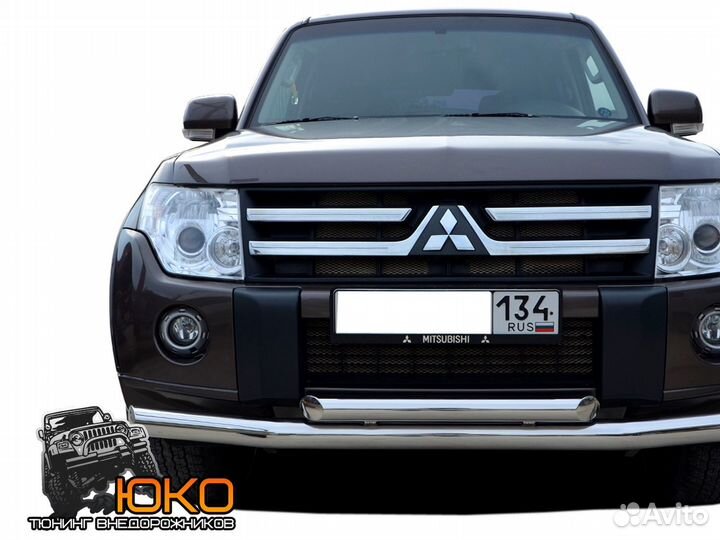 Защита переднего бампера Mitsubishi Pajero 4