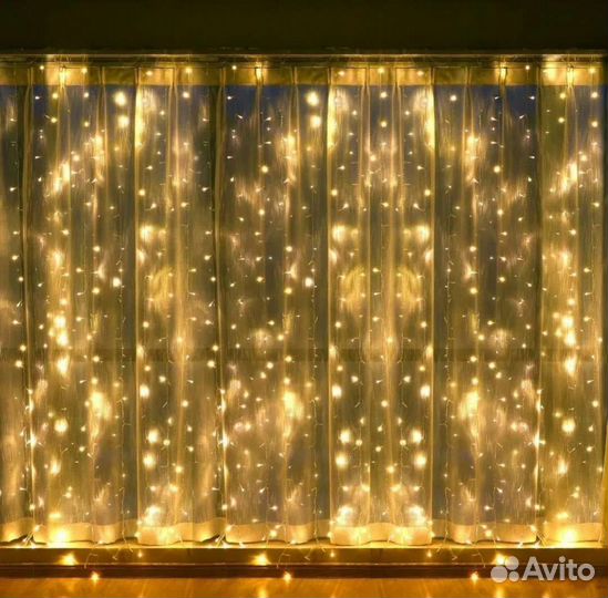 Гирлянда штора, занавес, сетка гирлянда
