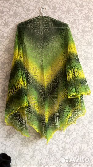 Платок шаль шерсть ручная работа новая