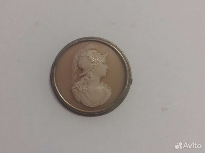 Брошь Камея серебро 875