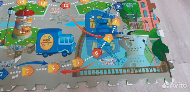 Мягкий коврик-пазл 1х1м с игрой-бродилкой