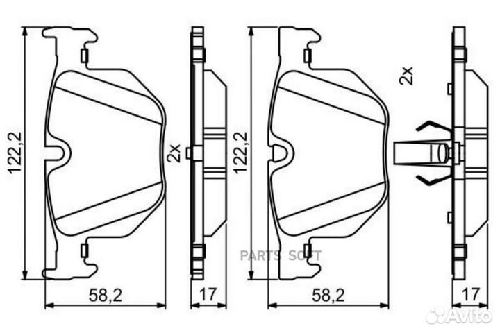 Bosch 0 986 494 862 Колодки зад. BMW E70/F15/E71/F