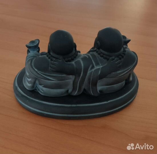 Статуэтка Два Смеющиеся Будды Хотеи