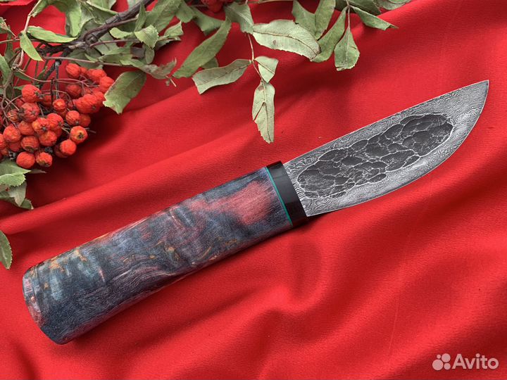 Нож охотничий Якутский клинок дамасская сталь