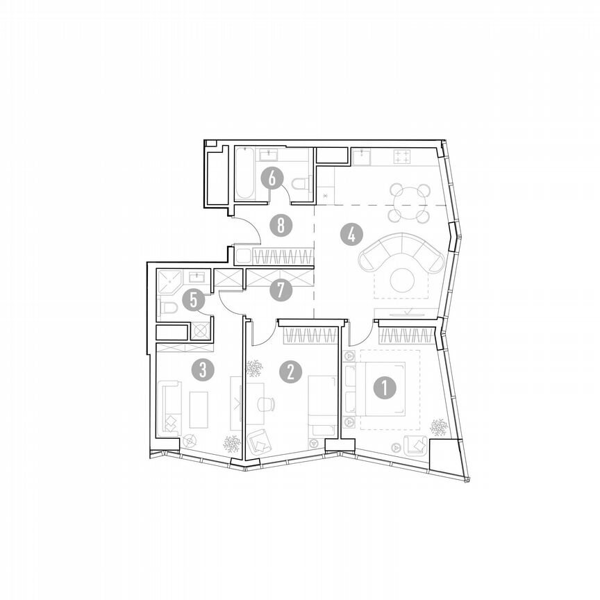 3-к. квартира, 82,3 м², 30/35 эт.