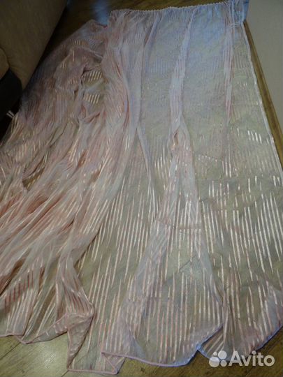 Тюль розовая