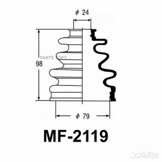 Masuma MF-2119 Пыльник шруса наруж.toyota corolla
