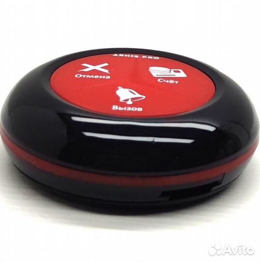 Кнопка вызова официанта Премиум черно-красная