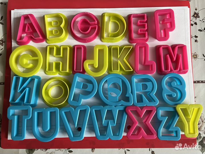 Алфавит английских букв. вырубка для мастики