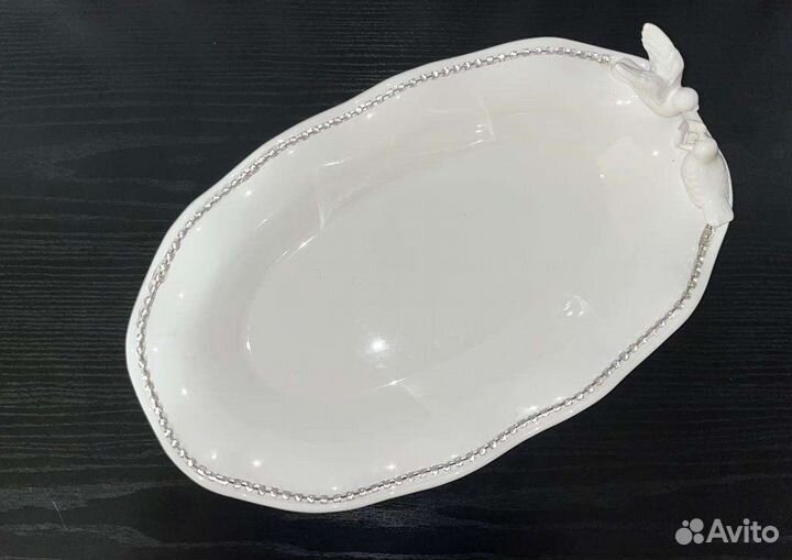 Овальное блюдо 40см Lenardi Голубь и голубка