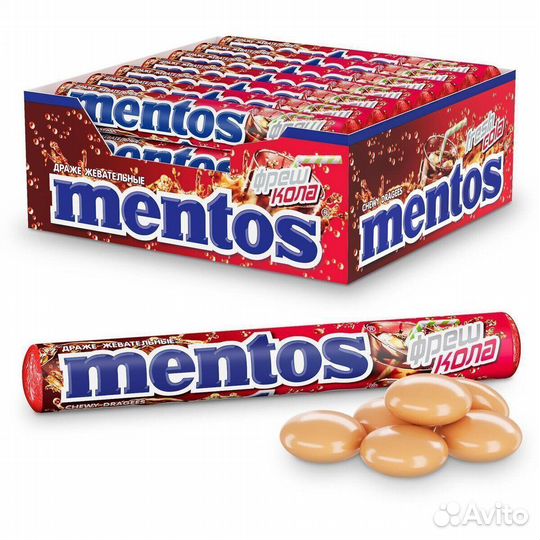 Жевательные драже Mentos Фреш Кола 37 г