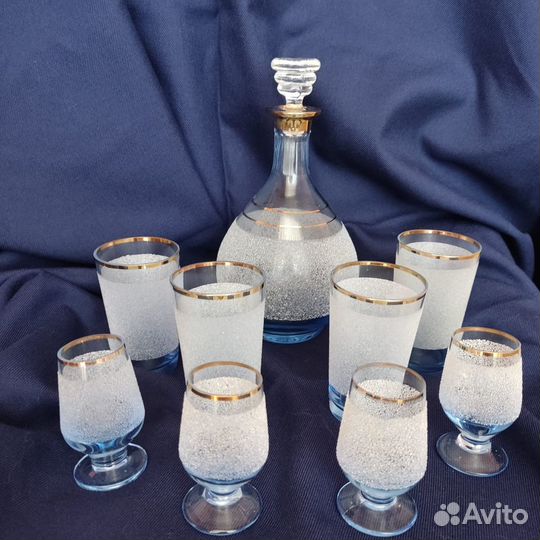 Набор Графин стаканы рюмки Ваза Винтаж СССР