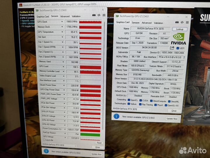 Видеокарта RTX 3070 Palit Gaming Pro 8GB гарантия