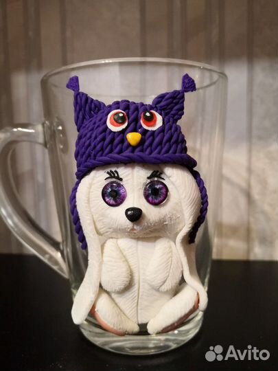 Кружка с декором из полимерной глины