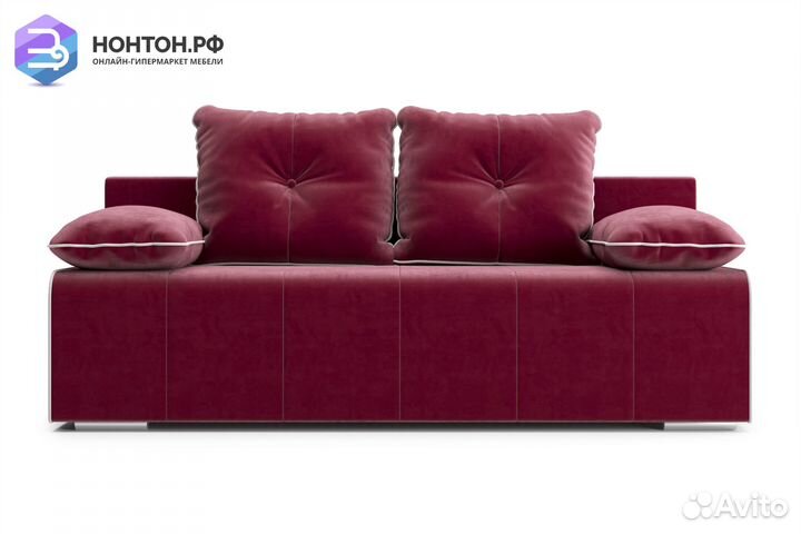 Диван еврокнижка Лестер бордовый