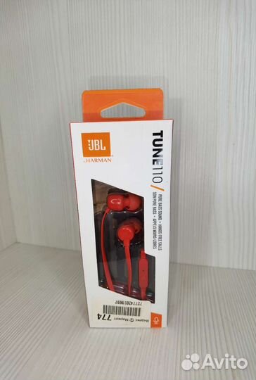 JBL Tune 110 Red наушники проводные