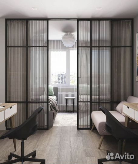 Распашные перегородки для зонирования