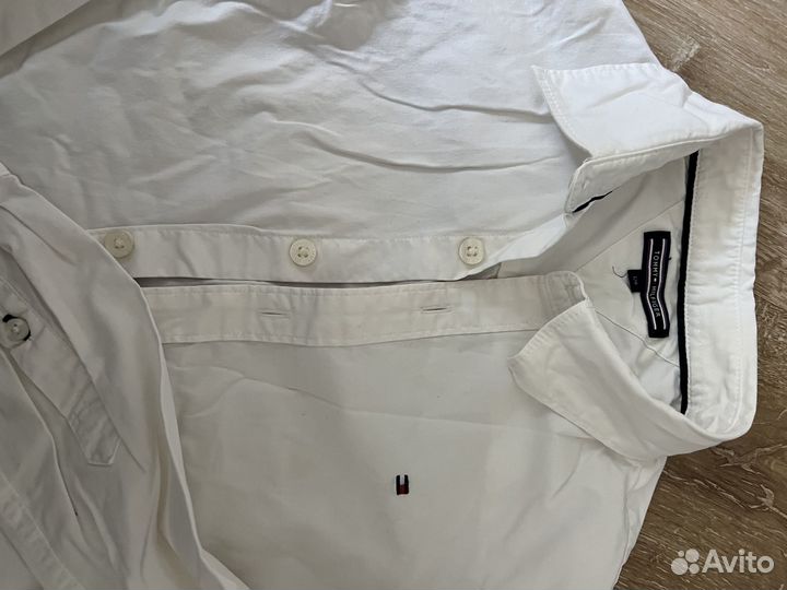 Tommy hilfiger рубашка белая 128