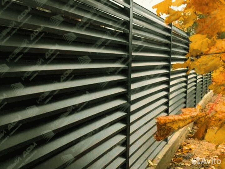 Забор жалюзи металлический
