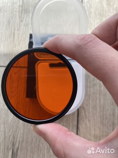 Линза светофильтр для объектива оранжевая 55mm