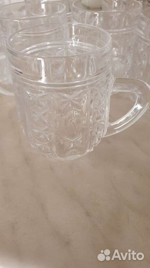Стаканы хрустальные с ручкой