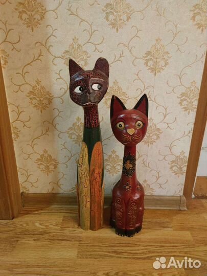 Статуэтка кошка деревянная