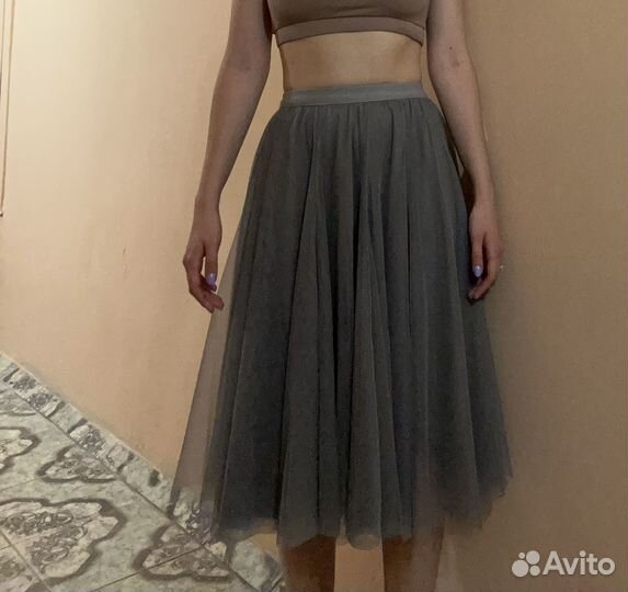 Юбка пачка серая